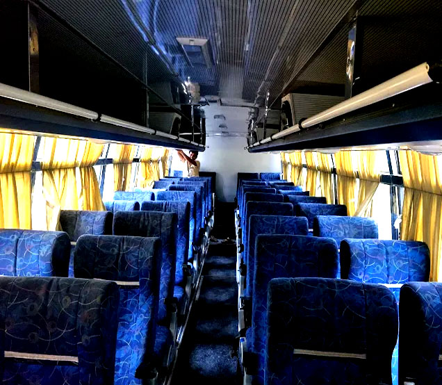 Tempo traveller seating interior AC coach
