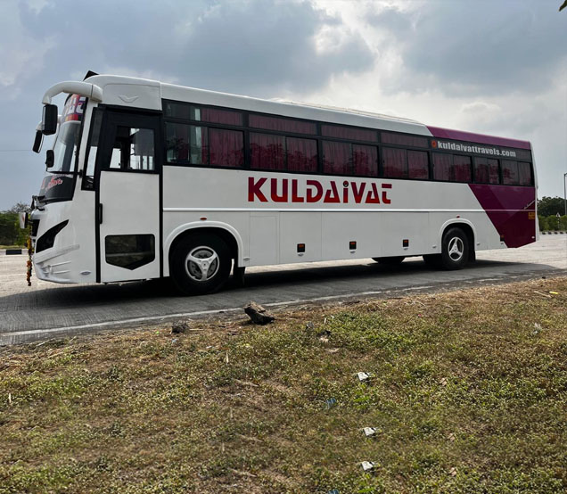 Bus side view long distance travel