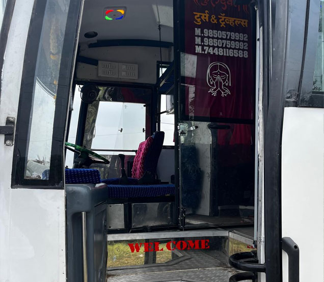 Bus entry door seating view